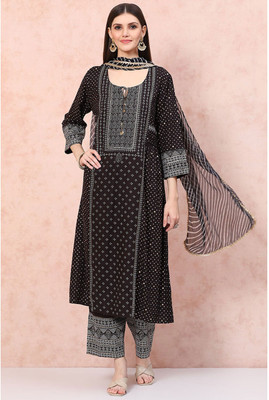 RANGRITI Printed Kurta, Palazzo & Dupatta Set