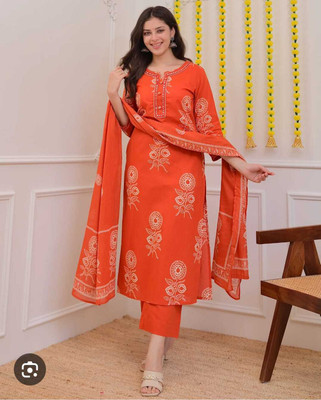SundariStyle Printed Kurta, Trouser/Pant & Dupatta Set