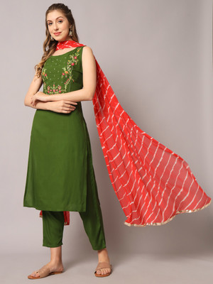 NYPA Embroidered Kurta, Trouser/Pant & Dupatta Set