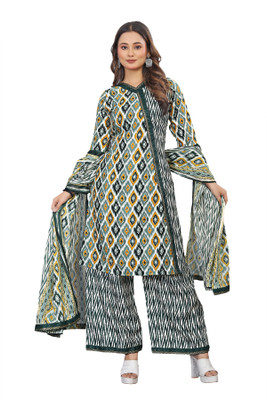 KHOKHARHET Printed Kurta, Palazzo & Dupatta Set