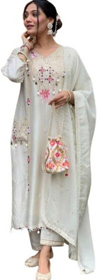 Shri Shyam Enterprises Printed Kurta, Trouser/Pant & Dupatta Set