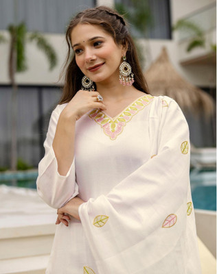 Tasrika Embroidered Kurta, Salwar & Dupatta Set