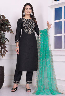 Avnisa Enterprise Embroidered Kurta, Trouser/Pant & Dupatta Set