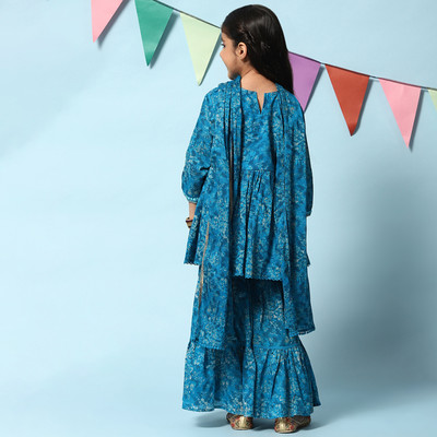 BIBA Printed Kurta, Trouser/Pant & Dupatta Set