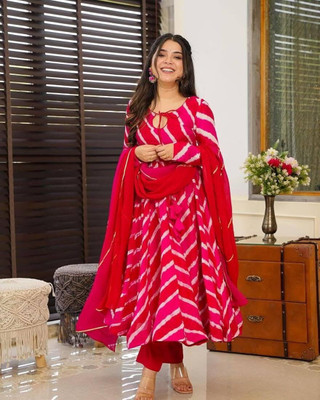 Trishazy Embroidered Anarkali Kurta, Bottom & Dupatta Set