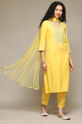 BIBA Woven Kurta, Trouser/Pant & Dupatta Set
