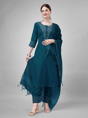 CreationRajvi Embroidered Kurta, Trouser/Pant & Dupatta Set