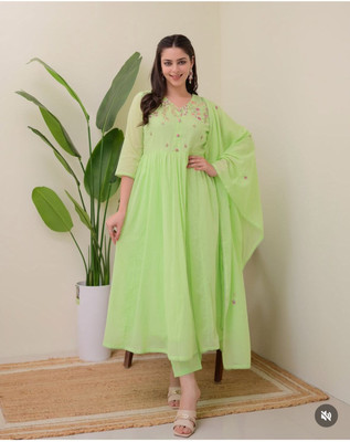 VEDANSHI Embroidered Kurta, Salwar & Dupatta Set