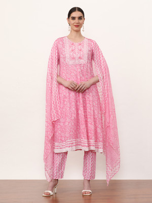Jaipur Kurti Printed Kurta, Trouser/Pant & Dupatta Set