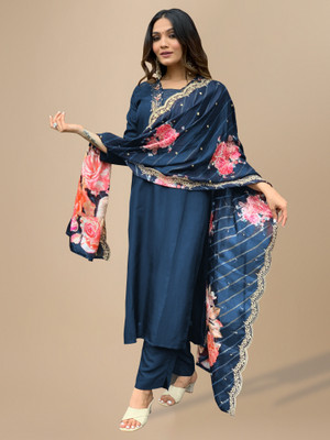 Lovisa Fashion Embellished, Embroidered, Printed Kurta, Trouser/Pant & Dupatta Set
