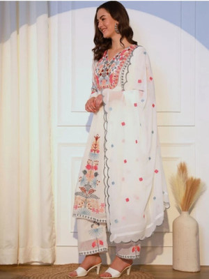 Khodiyar clothing Floral Print Kurta, Trouser/Pant & Dupatta Set