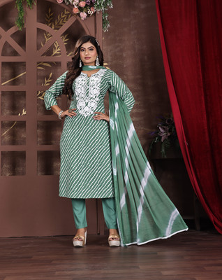 ROSHNI Embroidered Kurta, Trouser/Pant & Dupatta Set