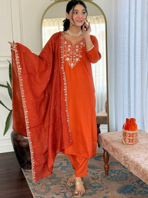 Janvi Fab Solid Kurta, Salwar & Dupatta Set