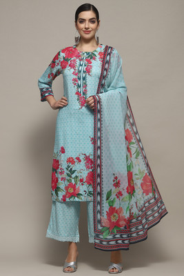 BIBA Printed Kurta, Palazzo & Dupatta Set
