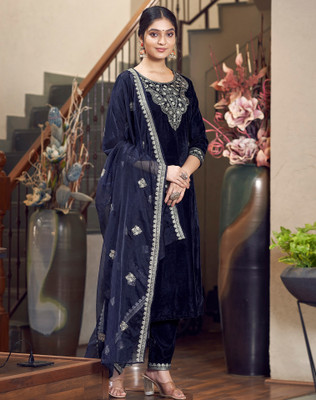 Tasrika Embellished, Embroidered Kurta, Salwar & Dupatta Set