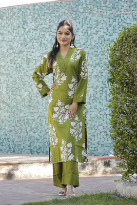 KIVA Printed Kurta, Palazzo & Dupatta Set