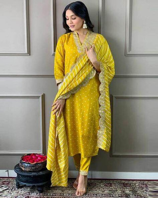 PILUDI Embroidered, Printed Kurta, Salwar & Dupatta Set