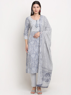 Myaza Embroidered, Printed Kurta, Trouser/Pant & Dupatta Set