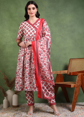 New Ethnic 4 You Floral Print Kurta, Trouser/Pant & Dupatta Set