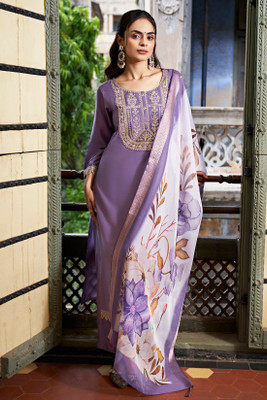 Tasrika Embroidered, Printed Kurta, Trouser/Pant & Dupatta Set