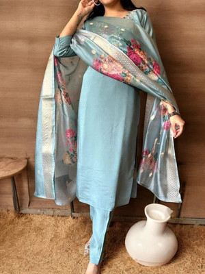 ORRIYA Self Design Kurta, Trouser/Pant & Dupatta Set