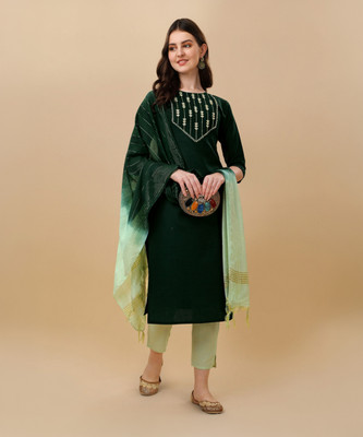 Tabahi Embroidered Kurta, Trouser/Pant & Dupatta Set
