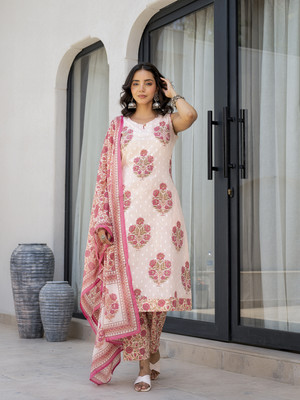 DIVENA Printed Kurta, Trouser/Pant & Dupatta Set