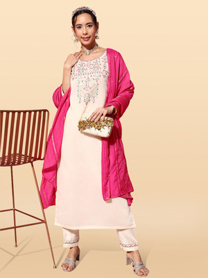 Anouk Rustic Embroidered Kurta, Trouser/Pant & Dupatta Set