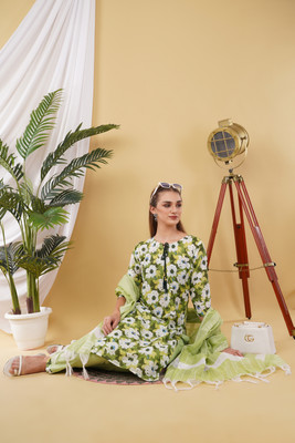 HOUSE OF COMMON Floral Print Kurta, Trouser/Pant & Dupatta Set