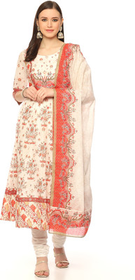 BIBA Printed Kurta, Churidar & Dupatta Set