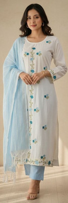 Disondiya Collections Floral Print Kurta, Trouser/Pant & Dupatta Set