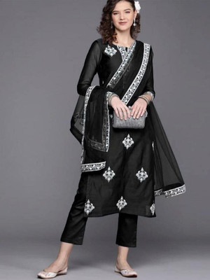 HOUSE OF COMMON Embroidered Kurta, Trouser/Pant & Dupatta Set