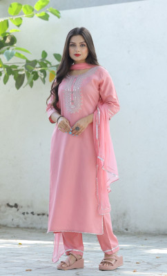 Jayesh Enterprise Self Design Kurta, Trouser/Pant & Dupatta Set