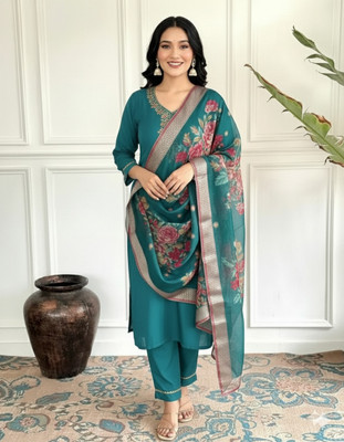 Glamero Fashions Embellished Kurta, Salwar & Dupatta Set