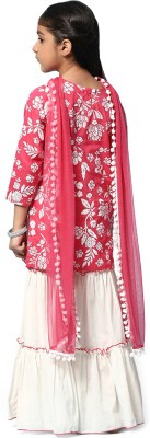 BIBA Floral Print Kurta, Sharara & Dupatta Set