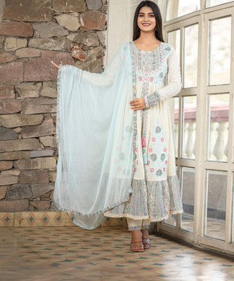 Readiprint Fashions Floral Print Kurta, Trouser/Pant & Dupatta Set