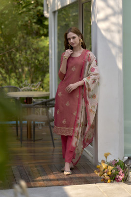Shree Laxminarayan export Embroidered, Self Design Kurta, Trouser/Pant & Dupatta Set