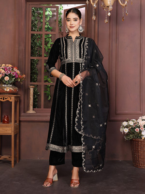 Royal Export Embroidered Kurta, Trouser/Pant & Dupatta Set