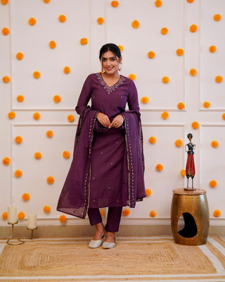 Shanti Creation Embroidered Kurta, Trouser/Pant & Dupatta Set