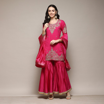 BIBA Embroidered Kurta, Salwar & Dupatta Set