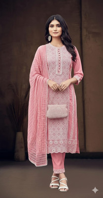 Amit kumar Floral Print, Embroidered Kurta, Salwar & Dupatta Set