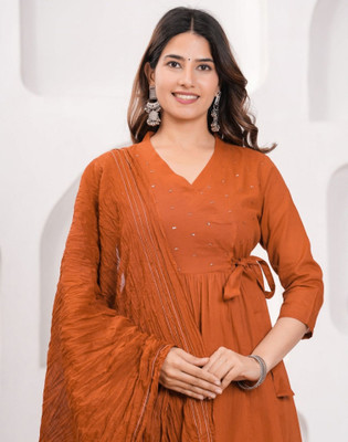 Skylee Self Design Anarkali Kurta, Bottom & Dupatta Set