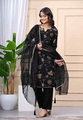 FADIFY FASHION Printed Kurta, Palazzo & Dupatta Set