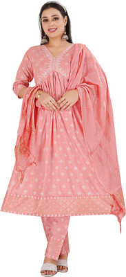 AANSHI FASHION Printed, Embroidered Kurta, Trouser/Pant & Dupatta Set