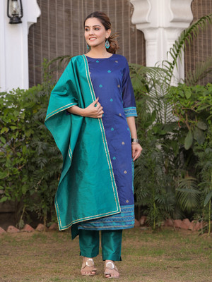 Jaipur Kurti Printed Kurta, Trouser/Pant & Dupatta Set