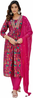 Gargi Floral Print Kurta, Salwar & Dupatta Set