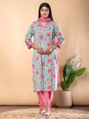 Readiprint Printed Kurta, Palazzo & Dupatta Set