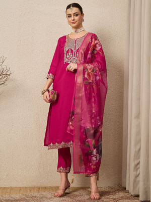 VredeVogel Embroidered Kurta, Trouser/Pant & Dupatta Set