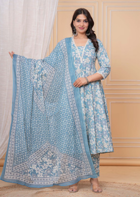 MEERANSHI LIVING Printed Kurta, Palazzo & Dupatta Set