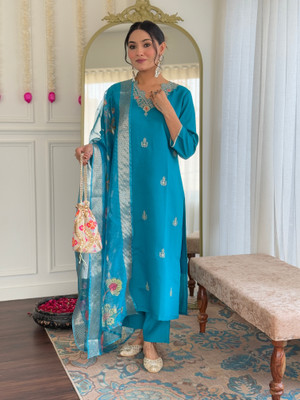 SDK Fashion Embroidered Kurta, Trouser/Pant & Dupatta Set
